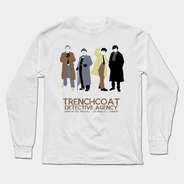 Trenchcoat Detective Agency Long Sleeve T-Shirt by Tulcoolchanel